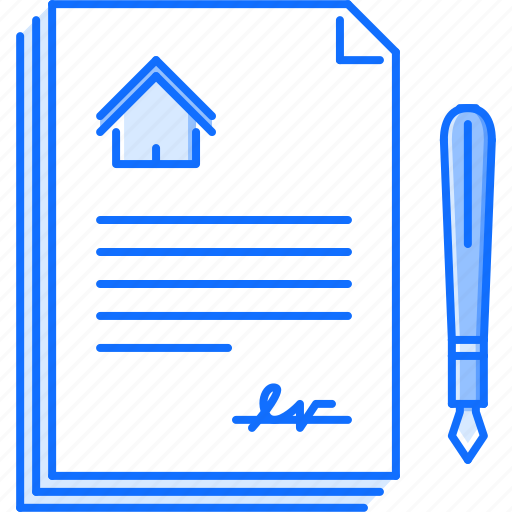 Contract, estate, house, paper, pen, real, realtor icon - Download on Iconfinder