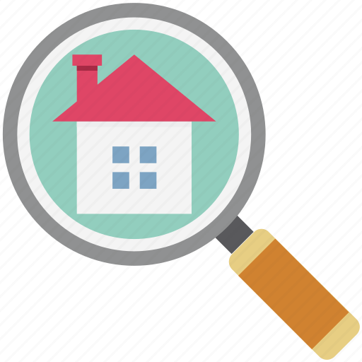 House search, magnifier, magnifying glass, property search, real estate icon - Download on Iconfinder