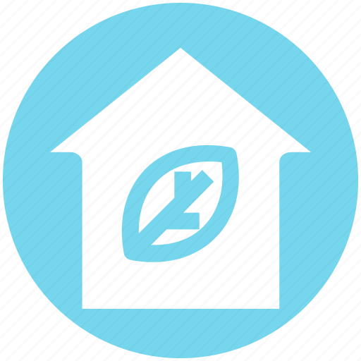 Eco home, ecology, house, leaf, nature, plant, smart home icon - Download on Iconfinder