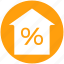 home, house, mortgage percentage, percent, percentage, property discount, property tax 