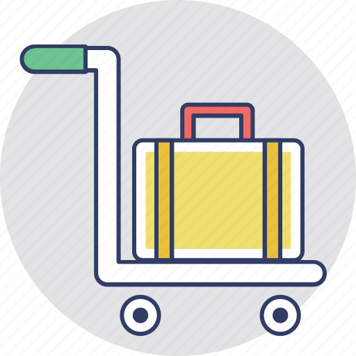 Baggage, hand trolley, hand truck, luggage cart, push cart icon - Download on Iconfinder