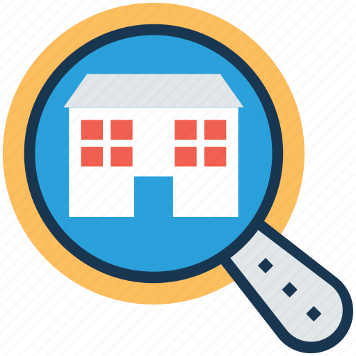 House selection, real estate search, relocation, search building, search home icon - Download on Iconfinder