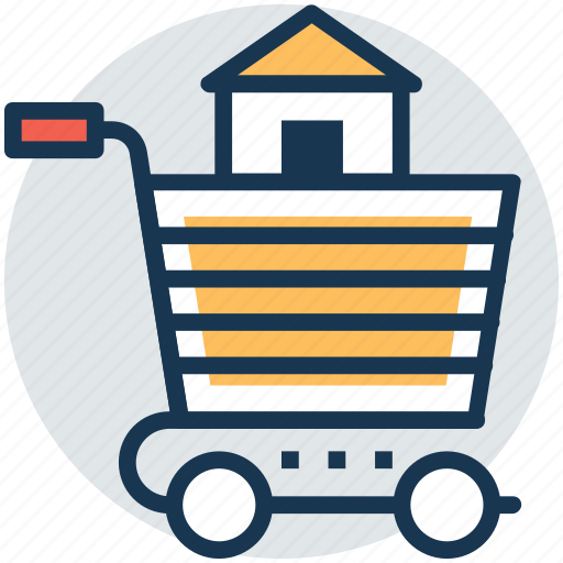 Buy home, house for sale, online estate, real estate, shopping cart icon - Download on Iconfinder