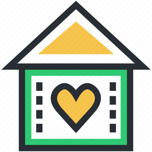 Cottage, home, home with heart, hut, loving home icon - Download on Iconfinder