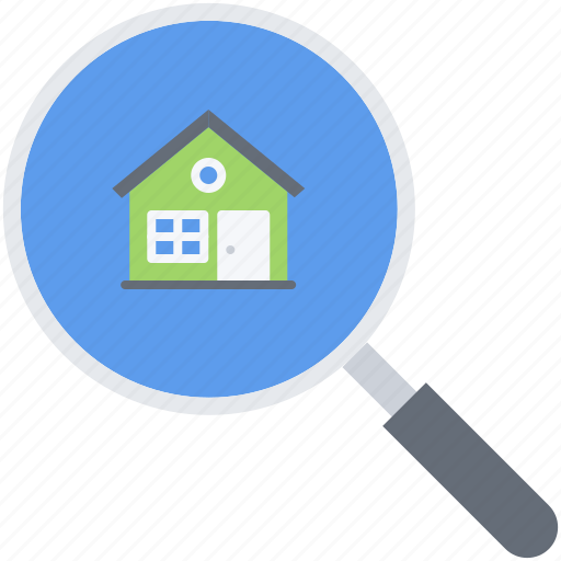 Estate, house, magnifier, real, realtor, search icon - Download on Iconfinder