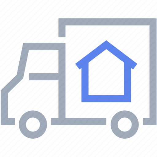 Construction, home, house, house moving, move, truck icon - Download on Iconfinder