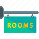 rooms, sign