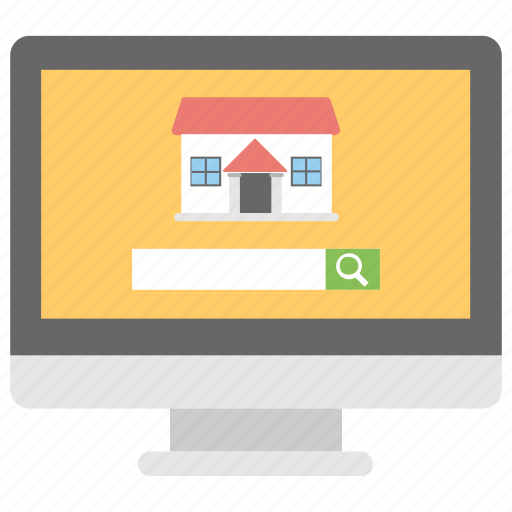 Online mortgage, online property purchasing, online property selection, online real estate, online search icon - Download on Iconfinder