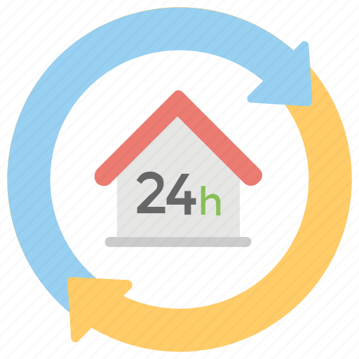 All day, day and night, full service, full time, twenty four hours icon - Download on Iconfinder