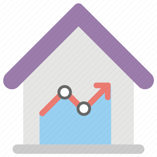 Estate graph, house value, property graph, property value, property value graph report icon - Download on Iconfinder