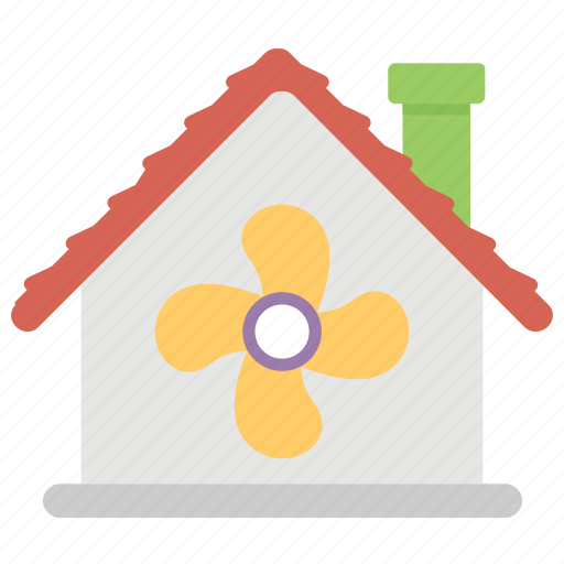 Eco house, home wind power, house with wind turbine, wind generator for home use, wind turbine home icon - Download on Iconfinder