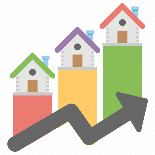 Housing market graph, housing market stats, infographic, property price trends, real estate statistics icon - Download on Iconfinder