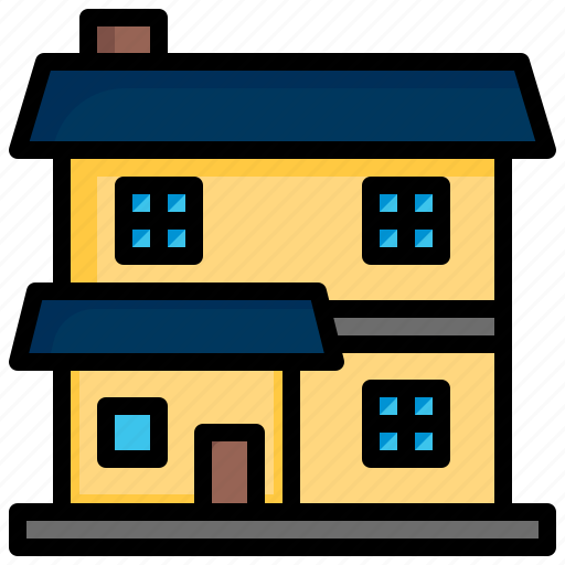 Two, floors, residential, home, real, estate, buildings icon - Download on Iconfinder