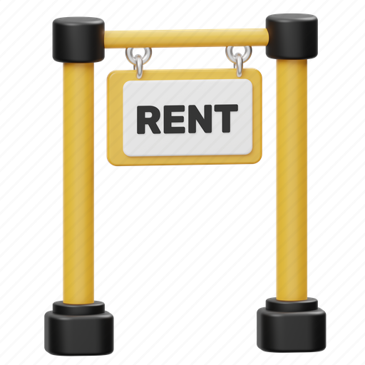 Rent, signboard, property, advertising, sign, marketing, billboard 3D illustration - Download on Iconfinder