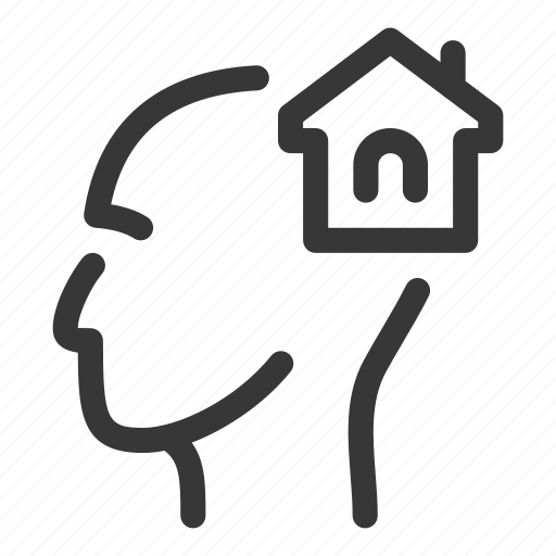 Home, house, real, estate, head, think, mind icon - Download on Iconfinder