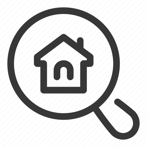 Home, house, real, estate, search, find, magnifier icon - Download on Iconfinder