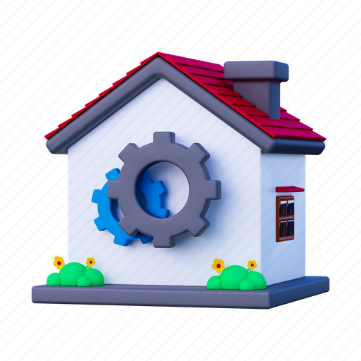 House management, house, property, real estate, construction, furniture, building 3D illustration - Download on Iconfinder