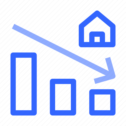 Property, decrease, house, value icon - Download on Iconfinder