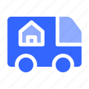 relocation, house, property, truck