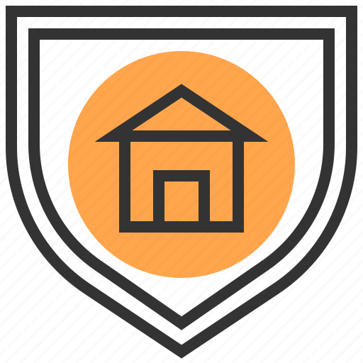 Building, estate, home, house, real, protect, shield icon - Download on Iconfinder