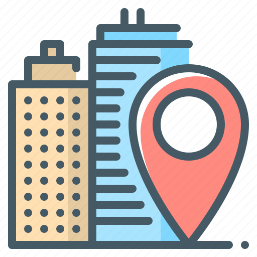 Buildings, city, estate, location, manufacturer, navigation, pin icon - Download on Iconfinder