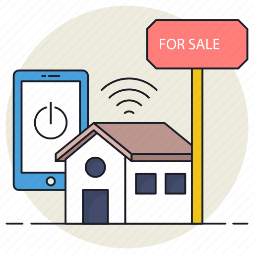 House, home, smart, rental, sign board, real estate, power icon - Download on Iconfinder