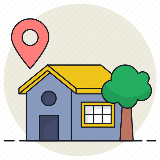 Rental, house, home, building, property, real estate, pin location icon - Download on Iconfinder