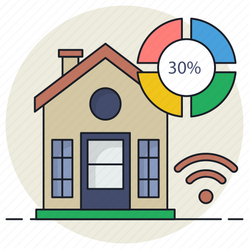 House, home, rent, property, real estate, pie chart, smart home icon - Download on Iconfinder