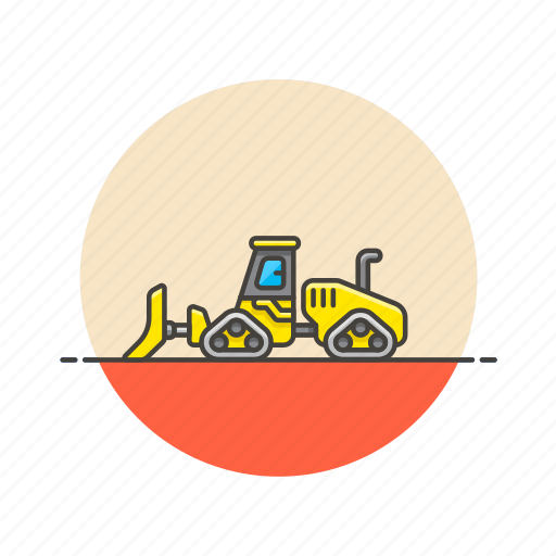 Bulldozer, construction, estate, real, tool, transport, vehicle icon - Download on Iconfinder