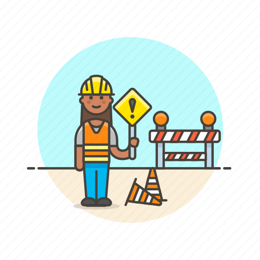 Construction, estate, real, worker, helmet, sign, woman icon - Download on Iconfinder