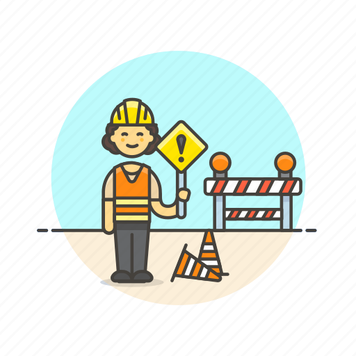Construction, estate, real, worker, officer, road, sign icon - Download on Iconfinder