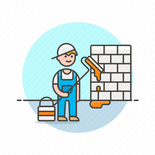 Building, construction, estate, paint, real, wall, work icon - Download on Iconfinder
