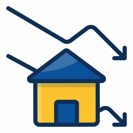 Architechture, building, house, realestate, graph, down icon - Download on Iconfinder