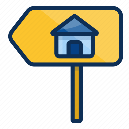 Architechture, building, house, realestate, direction, sign, board icon - Download on Iconfinder