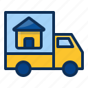 house, truck, delivery, car, home, shifting, mover