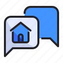 chat, communication, discussion, estate, home, real, talk