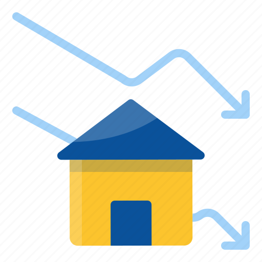 Building, house, graph, down, real estate, analytics icon - Download on Iconfinder
