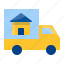 house, truck, delivery, car, home, shifting, mover 