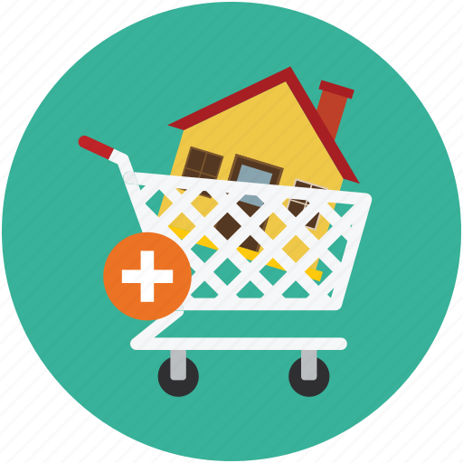 Add home, add home to cart, cart, home, house cart, shopping cart house icon - Download on Iconfinder