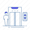 elevator, person, vertical mobility, elevator access, convenience, building levels