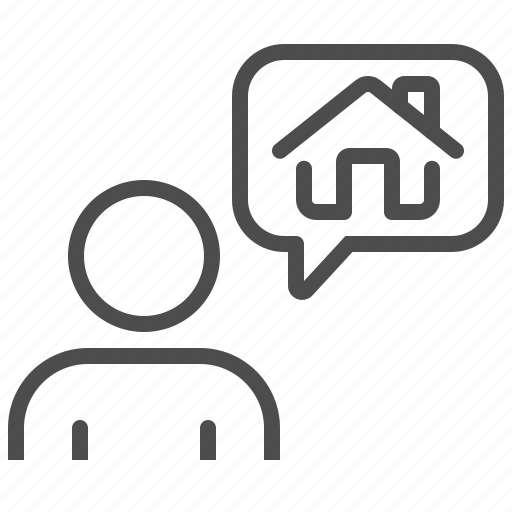 Man, talking, house, home, realtor, homeowner icon - Download on Iconfinder