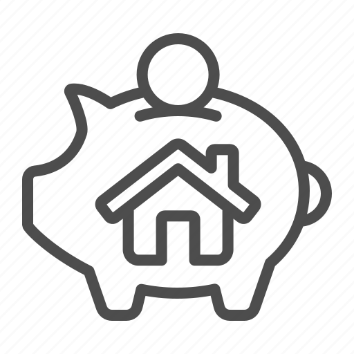 Real estate, house, savings, mortgage, piggybank, piggy bank, coin icon - Download on Iconfinder