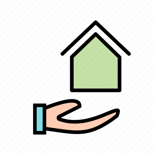Mortgage, house in hand, house on hand icon - Download on Iconfinder