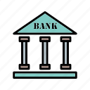 bank, banker, building