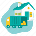 home delivery, delivery, estate, home, moving, residential, truck, vehicle
