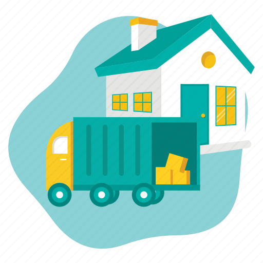Home delivery, delivery, estate, home, moving, residential, truck icon - Download on Iconfinder