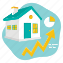 analytics, chart, graph, growth, home, property, real estate, report, increase