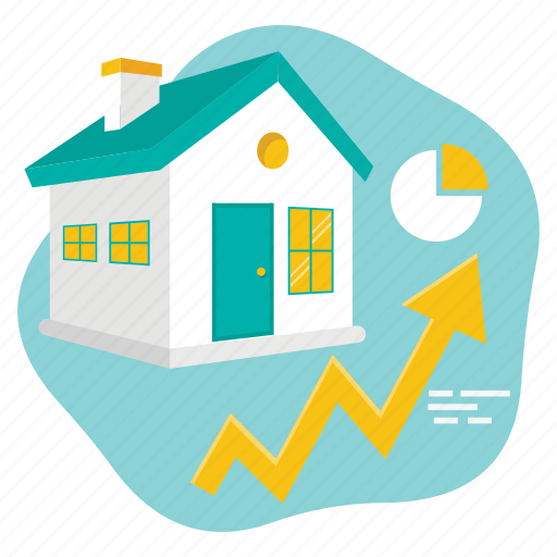 Analytics, chart, graph, growth, home, property, real estate icon - Download on Iconfinder