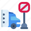 no, truck, sign, forbidden, lorry, transport, transportation, car, parking 