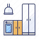 fridge, kitchen, stove